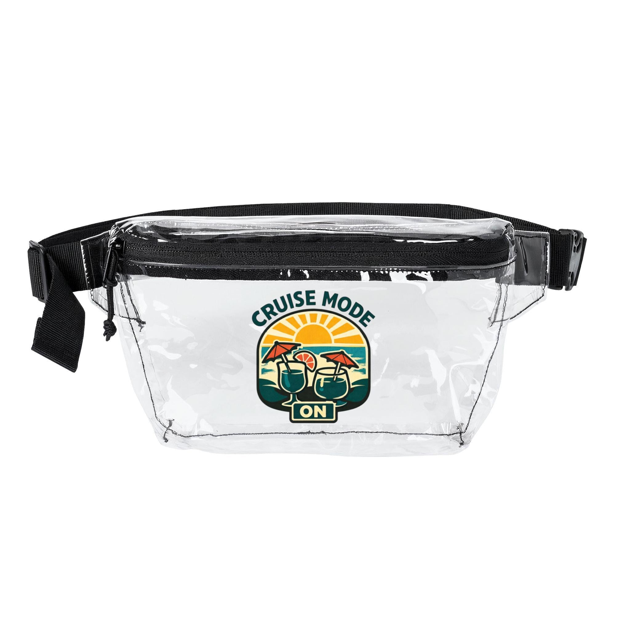 Cruise Mode On Transparent Fanny Pack | Clear IRIDESCENT Festival Waist Bag