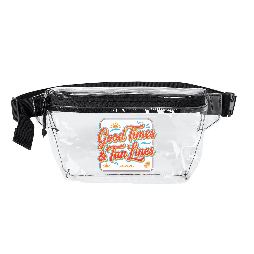 Good Times & Tan Lines Transparent Fanny Pack | Clear Beach Festival Bag