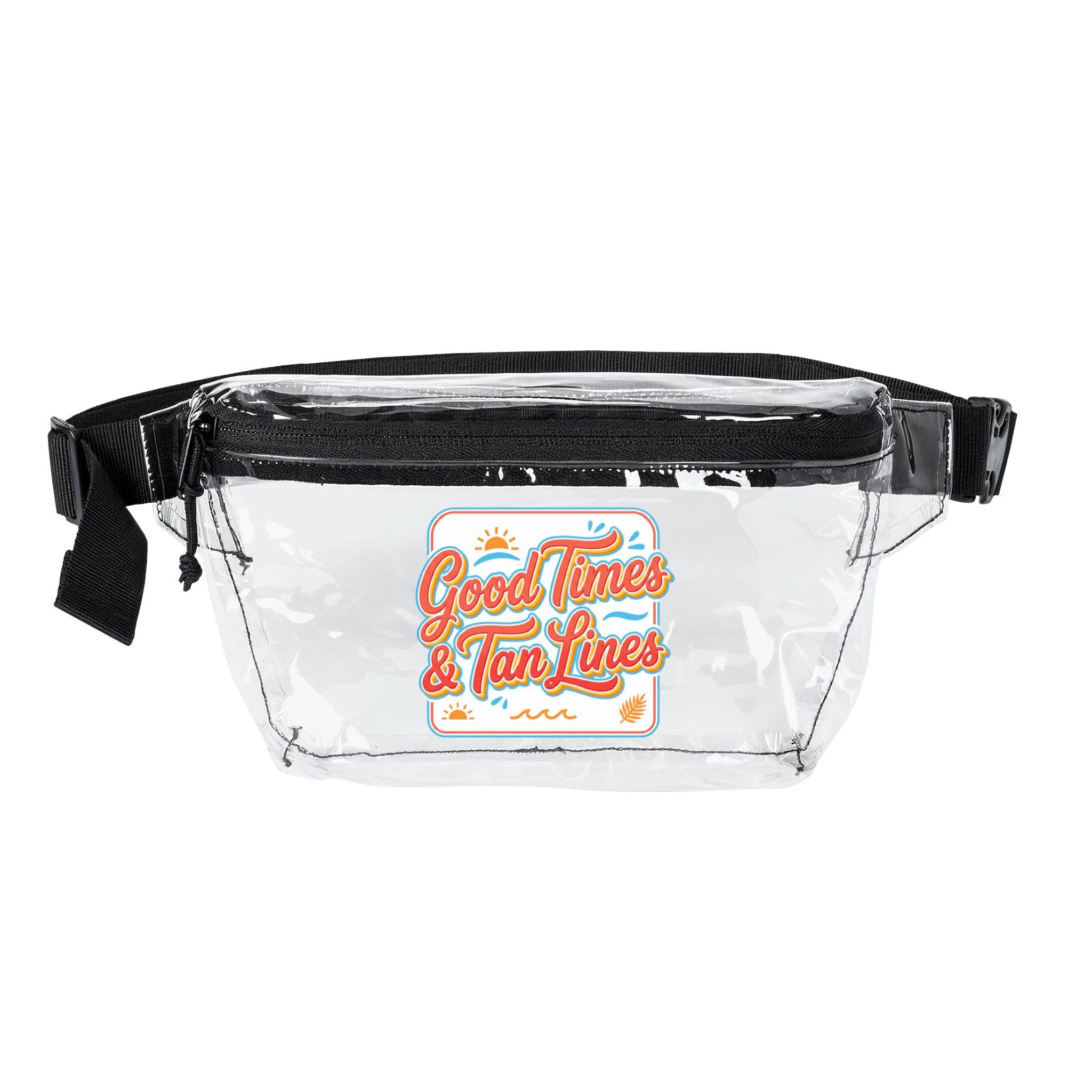 Good Times & Tan Lines Transparent Fanny Pack | Clear Beach Festival Bag