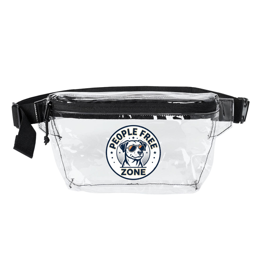 People Free Zone Dog Logo Transparent Fanny Pack | Clear Festival Waist Bag
