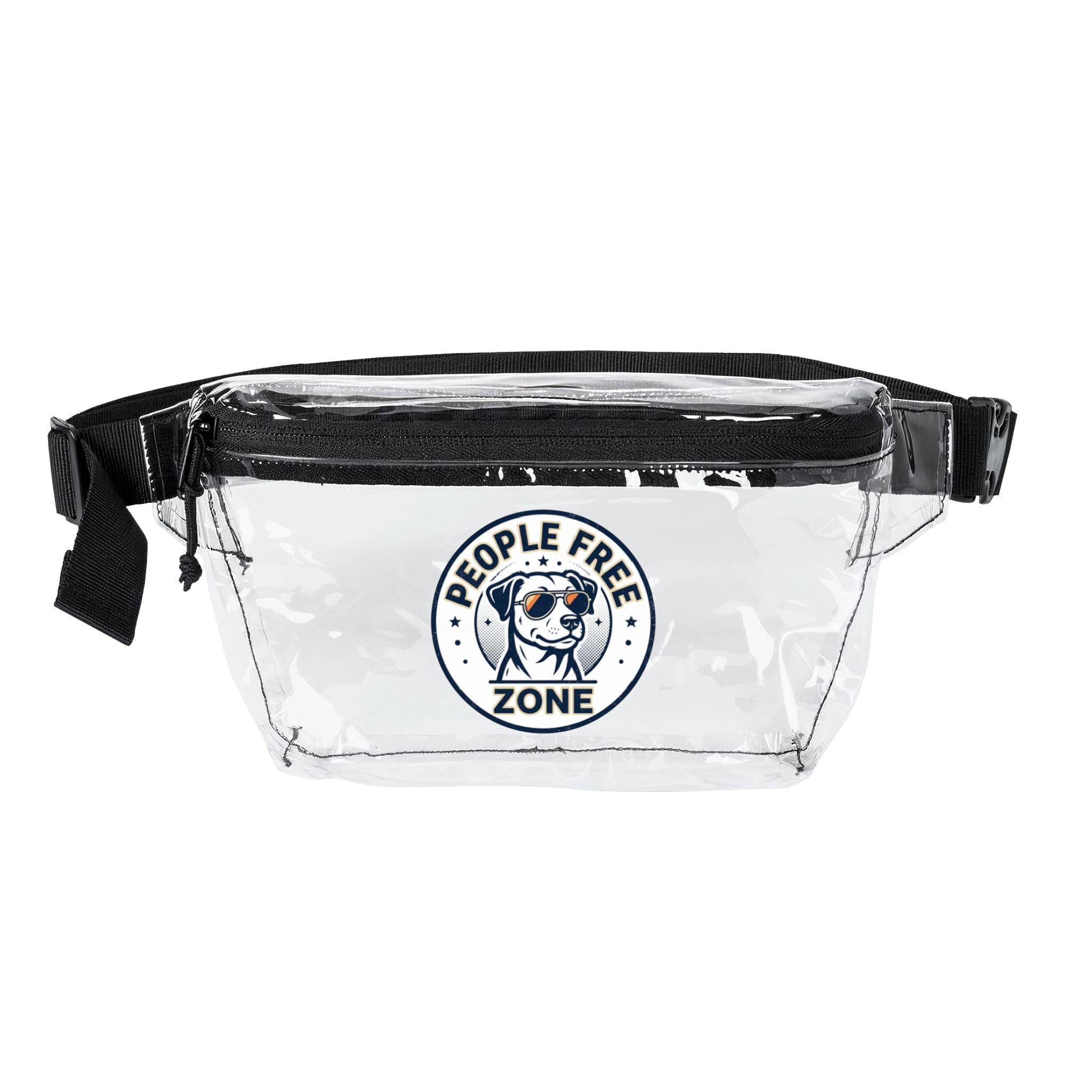 People Free Zone Dog Logo Transparent Fanny Pack | Clear Festival Waist Bag