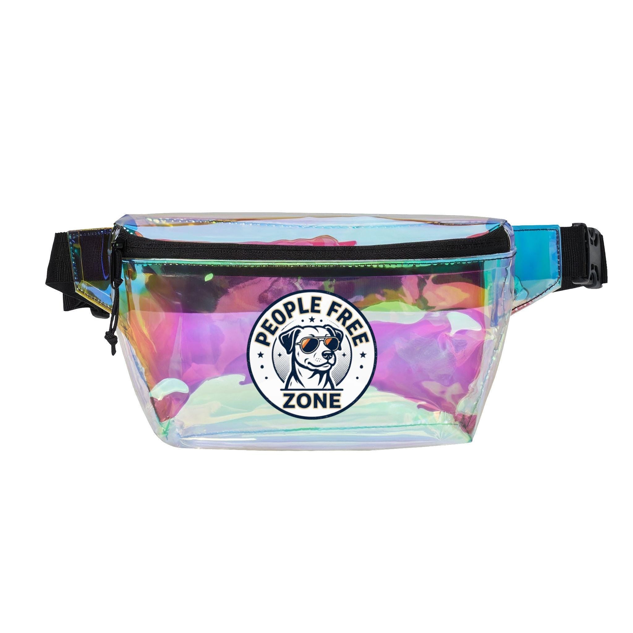 People Free Zone Dog Logo Transparent Fanny Pack | Clear Festival Waist Bag