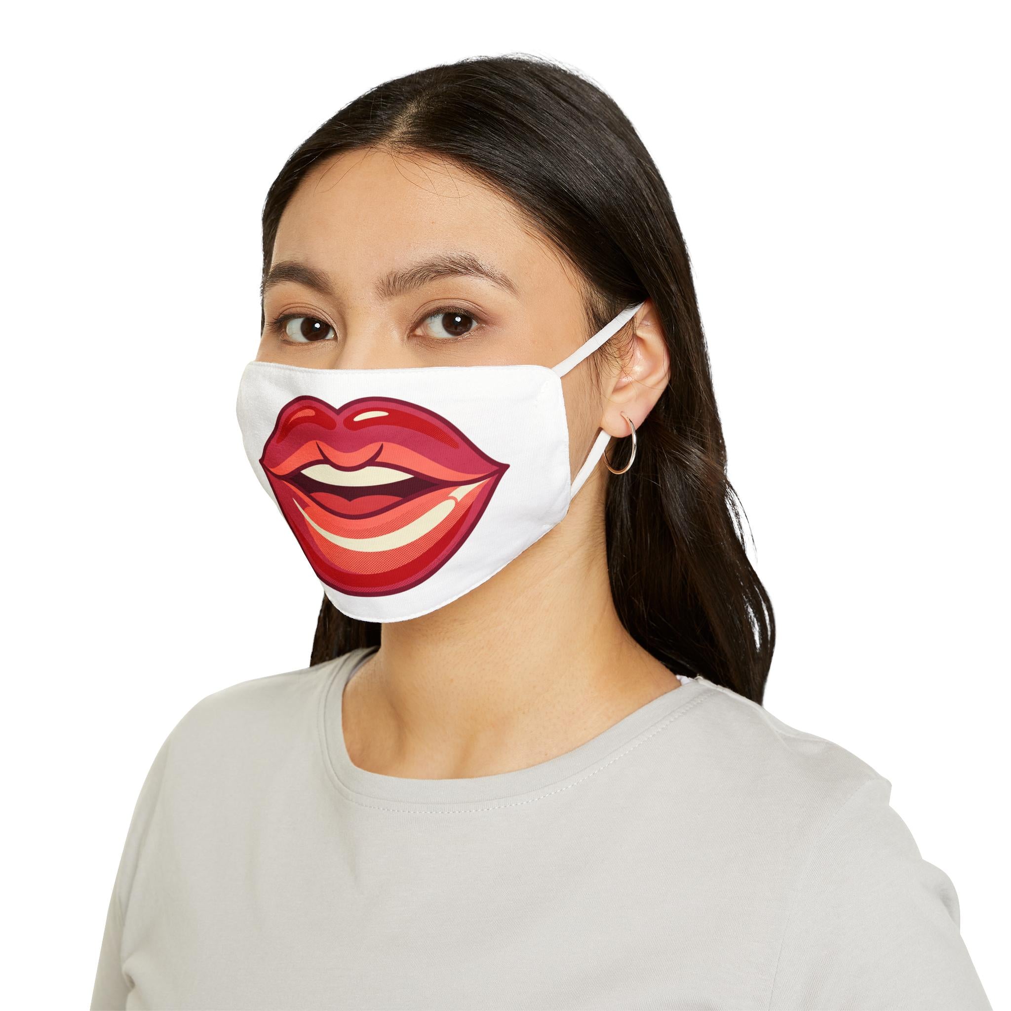 Red Lips Illustration Face Mask | Lip Art Cotton-Feel Mask