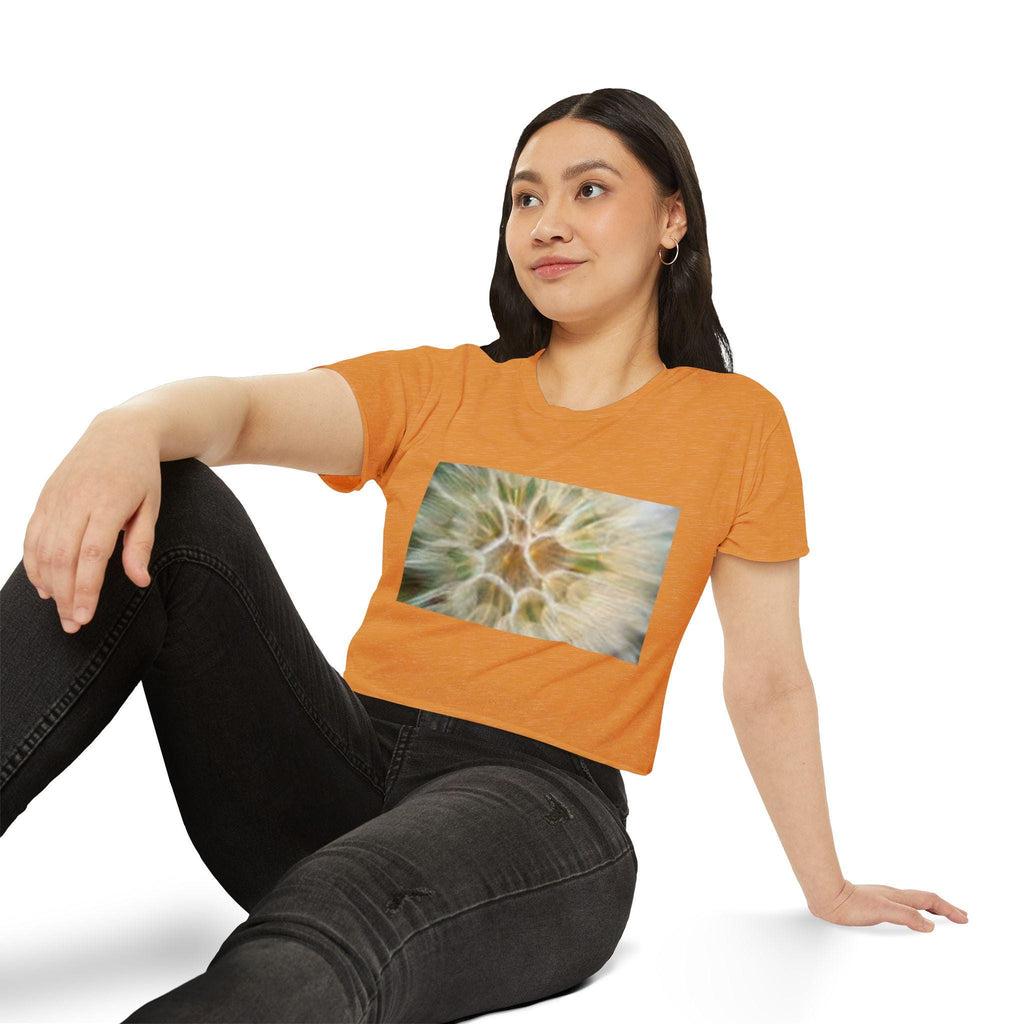 Abstract Dandelion Close-Up Crop Top | Floral Nature Photography, Boho Festival
