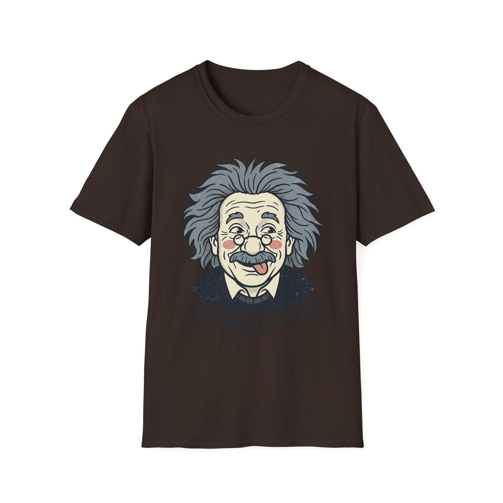 Einstein Cartoon Face T-Shirt | E=MC (Mostly Clever)
