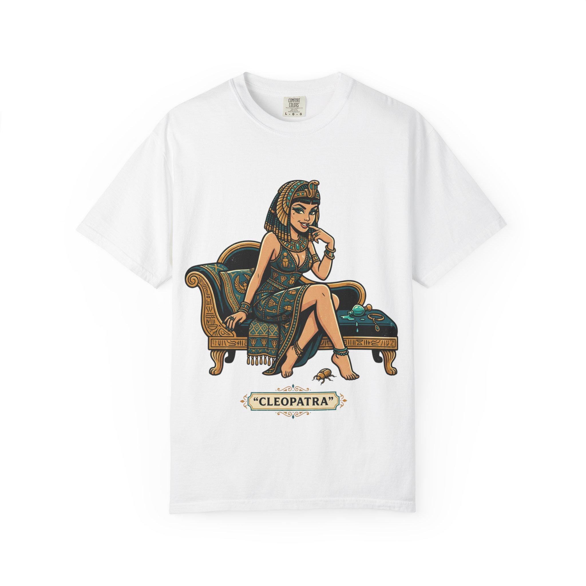 Cleopatra Illustration T-shirt | Vintage Egyptian Pinup, Lounge Artwork