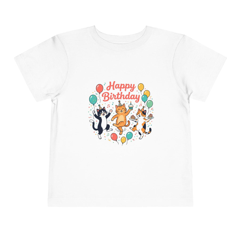 Happy Birthday Dancing Cats Toddler Tee | Balloons, Confetti