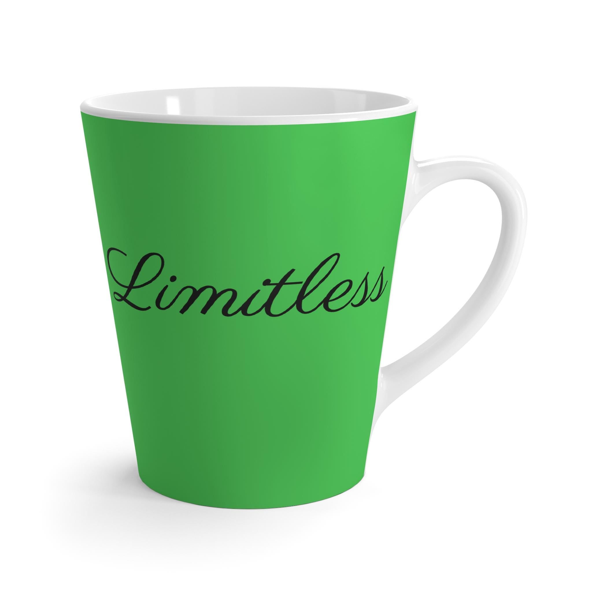 Limitless Script Latte Mug | Inspirational Coffee Cup, Bright Green