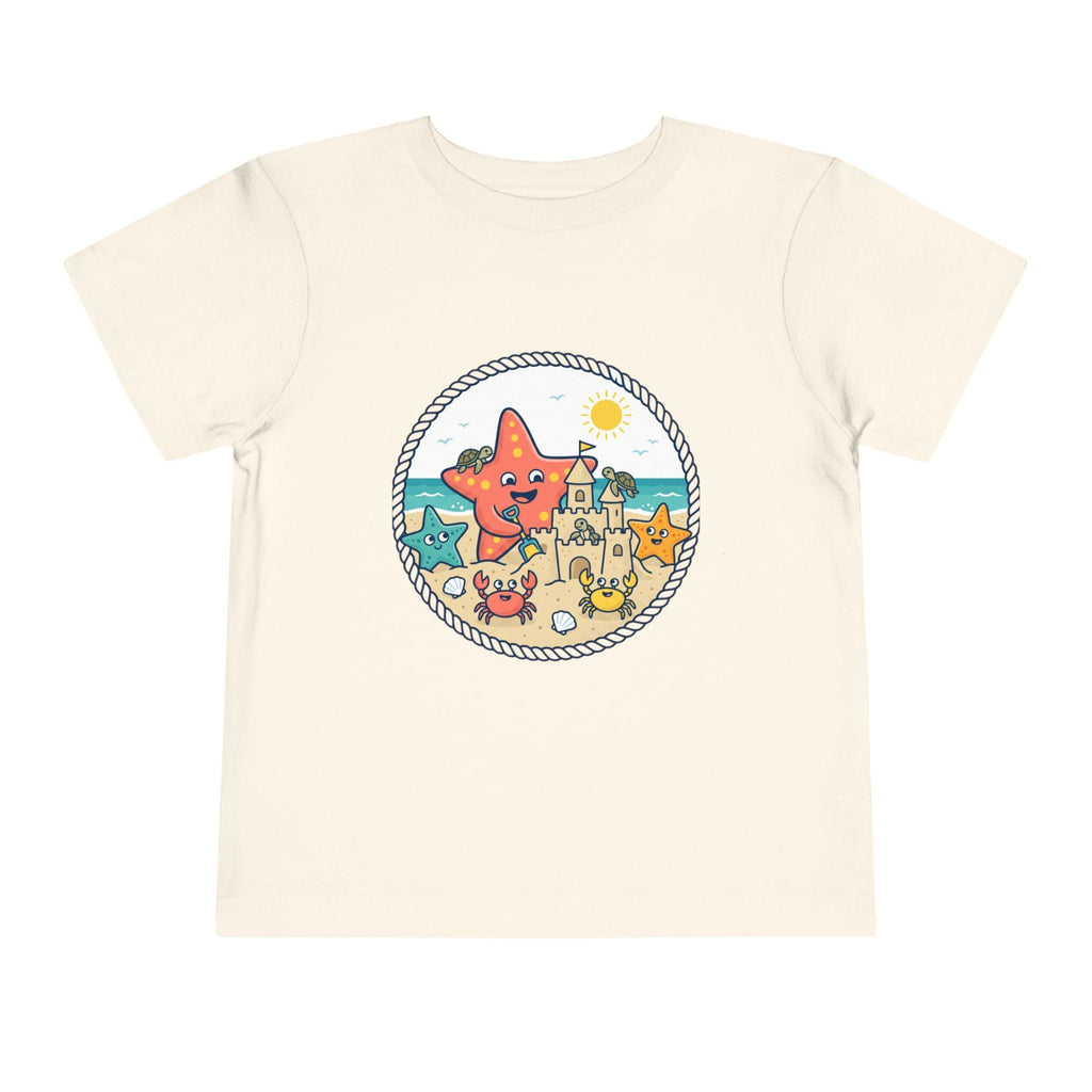 Starfish Beach Scene Toddler Tee | Sandcastle, Ocean Friends