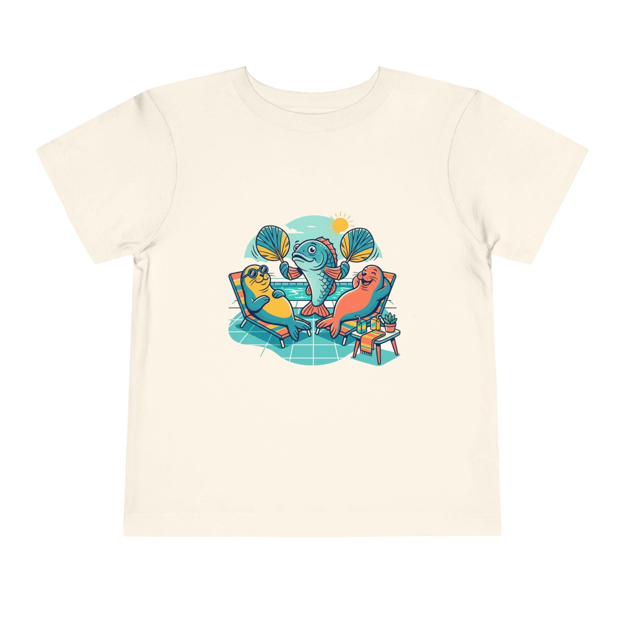 Toddler Tee | Pool Party Penguins Beach Scene Illustration