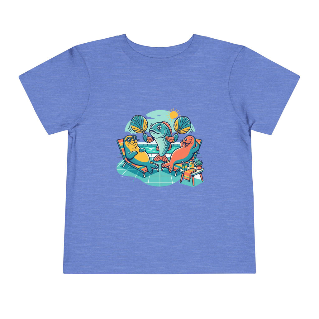 Toddler Tee | Pool Party Penguins Beach Scene Illustration