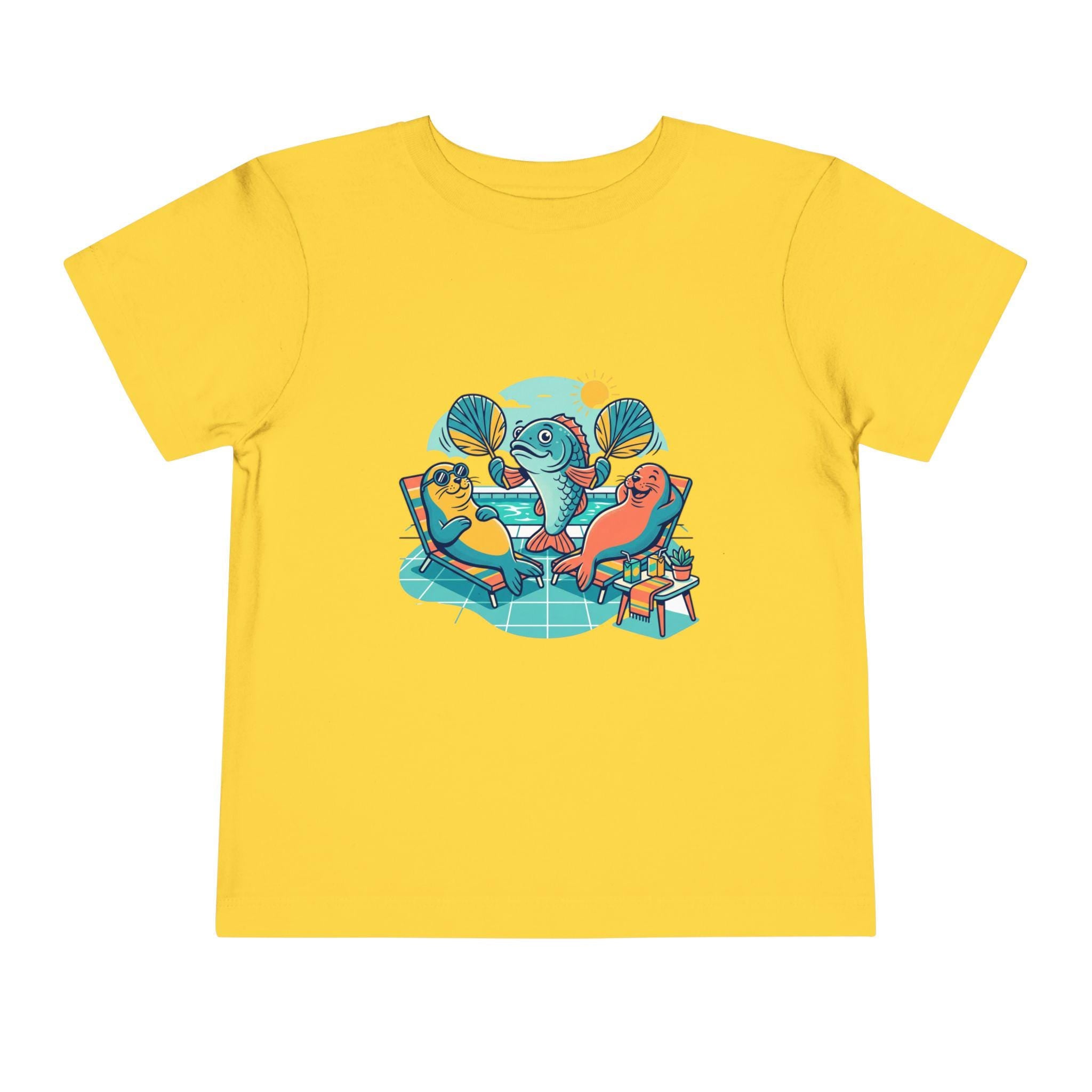 Toddler Tee | Pool Party Penguins Beach Scene Illustration