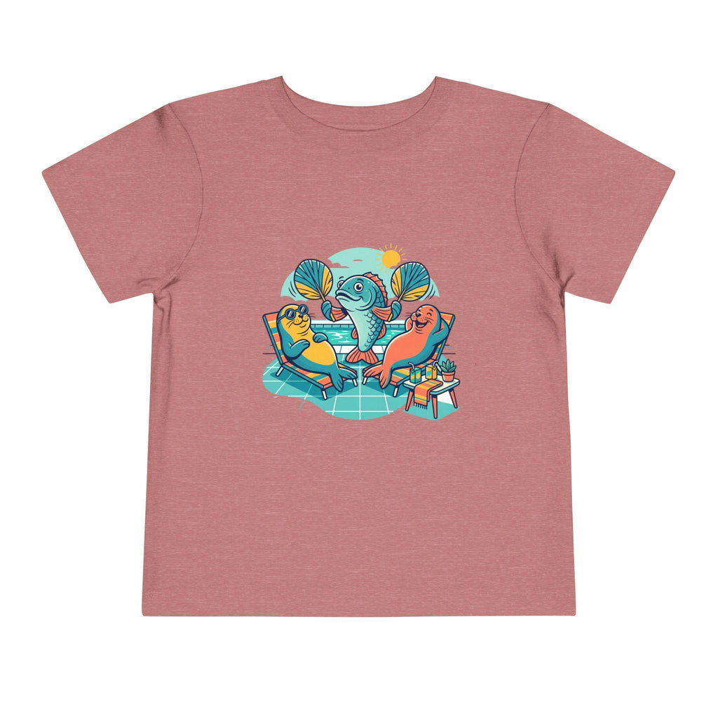 Toddler Tee | Pool Party Penguins Beach Scene Illustration