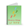 Every Step of YOU Spiral Notebook | Ruled Journal, Colorful Footprints