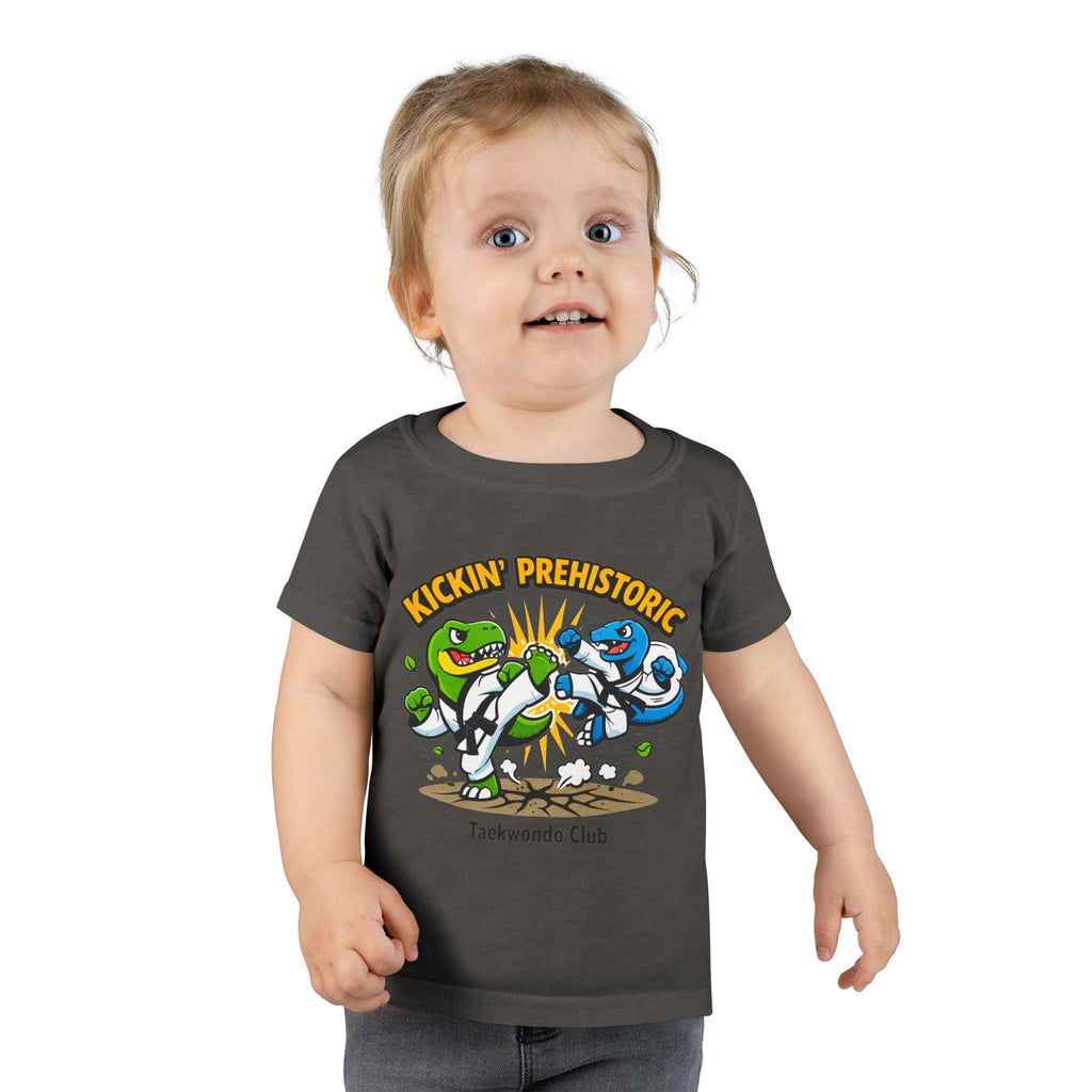 Kickin' Prehistoric Dino Karate Toddler T-shirt | Kids Martial Arts Tee
