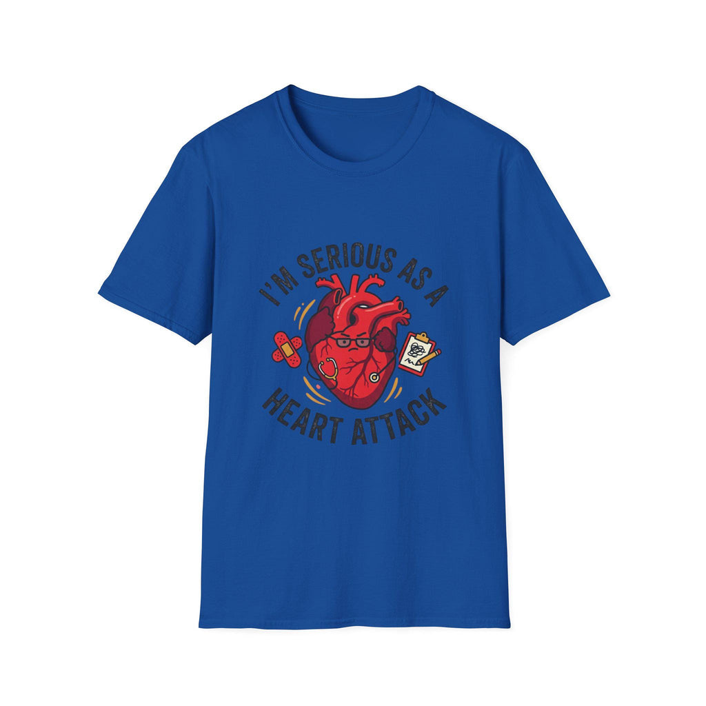 Anatomical Heart Illustration T-Shirt | "I'm Serious as a Heart Attack" Graphic
