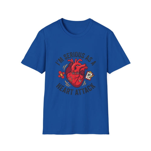 Anatomical Heart Illustration T-Shirt | "I'm Serious as a Heart Attack" Graphic