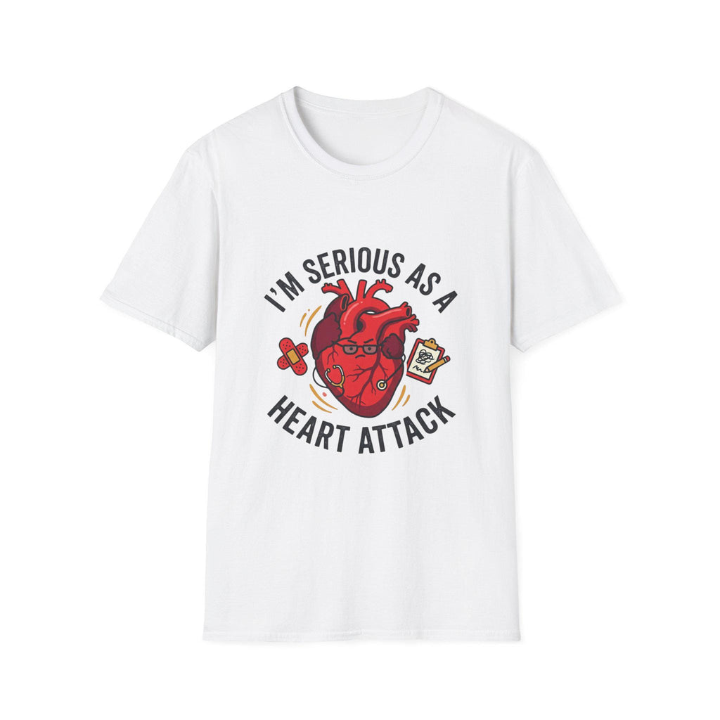 Anatomical Heart Illustration T-Shirt | "I'm Serious as a Heart Attack" Graphic