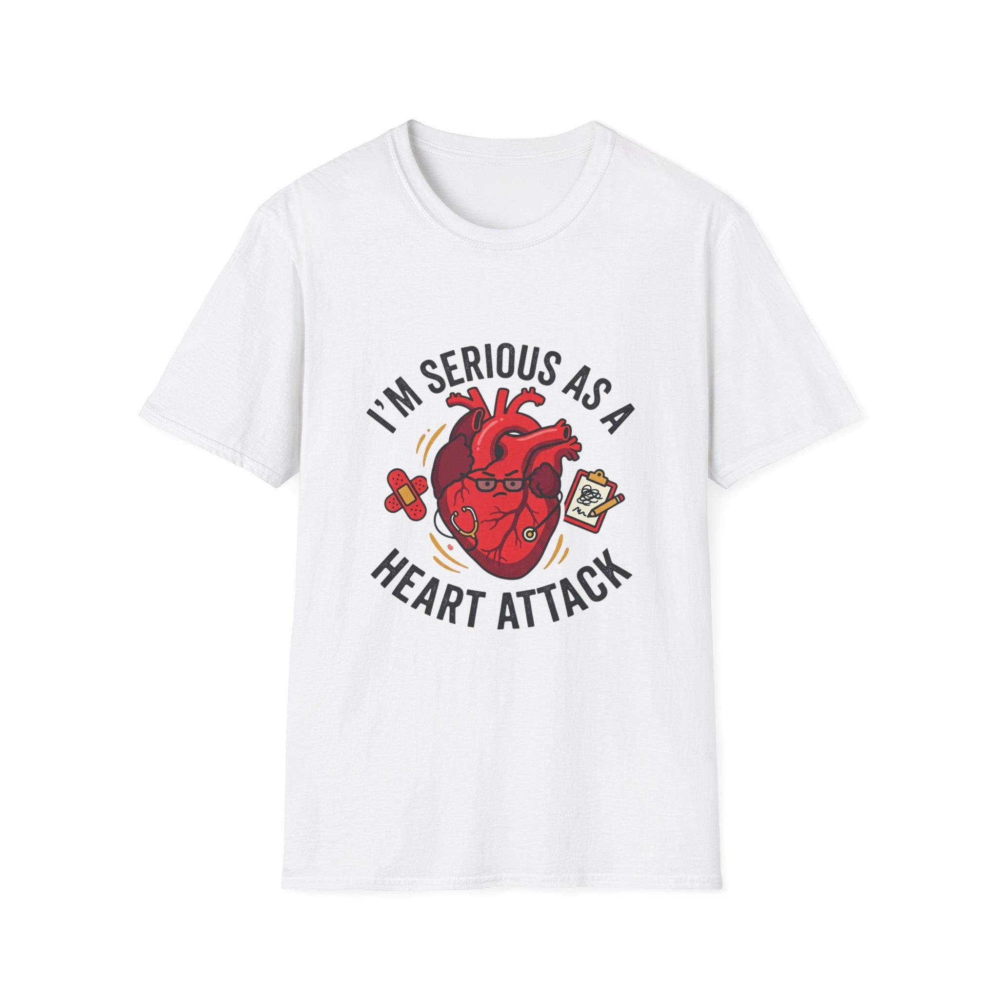 Anatomical Heart Illustration T-Shirt | "I'm Serious as a Heart Attack" Graphic