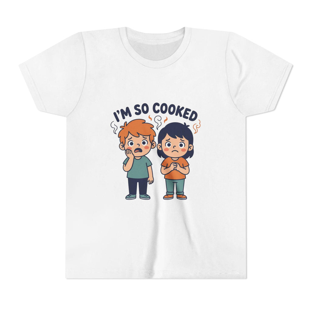 I'm So Cooked kids tee | Funny cartoon kids shirt, hot and tired design
