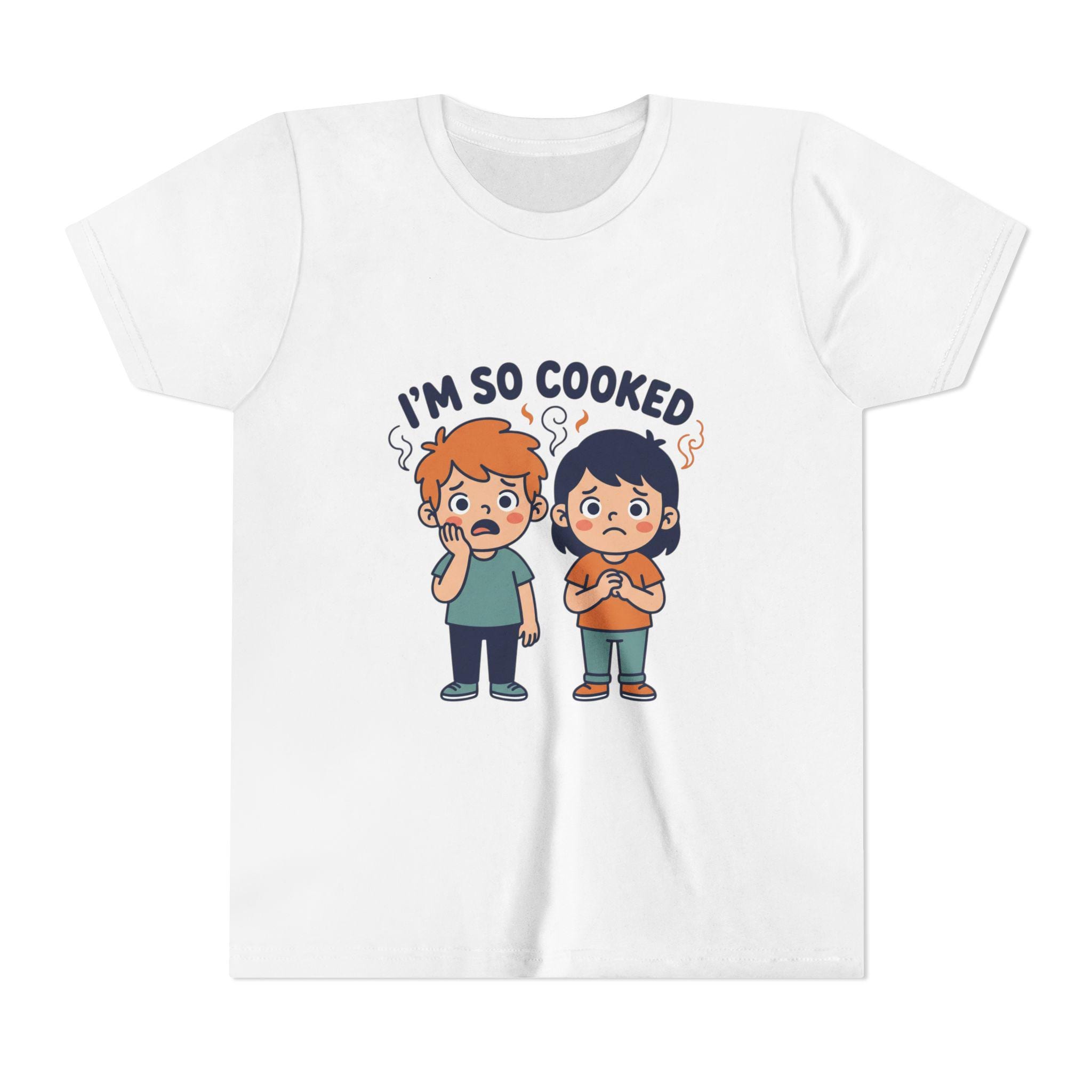 I'm So Cooked kids tee | Funny cartoon kids shirt, hot and tired design
