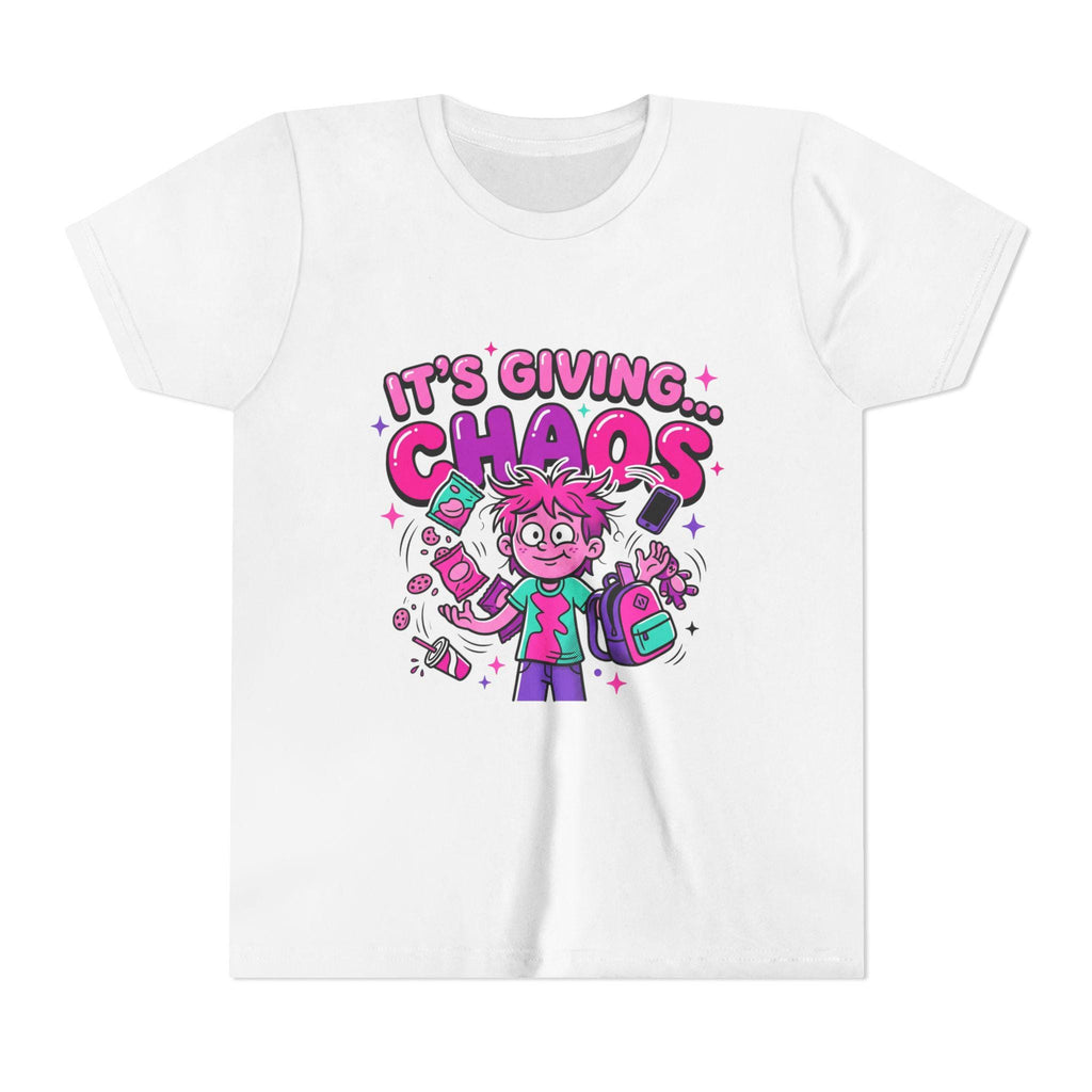 Youth Tee | Playful Chaos Cartoon Illustration, Neon Colors Graphic