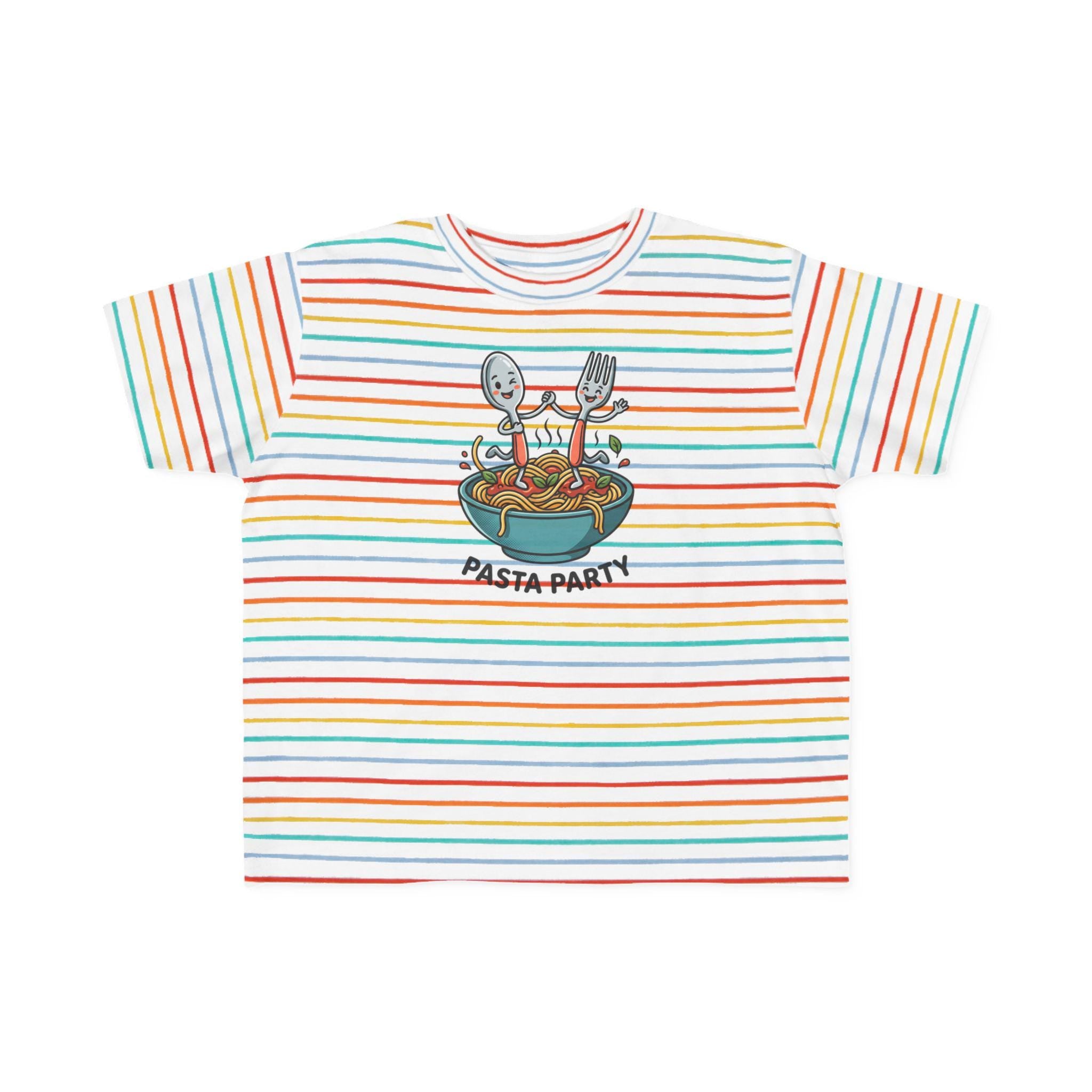 Kids Pasta Party T-Shirt | Spaghetti Bowl Illustration, Fork Spoon Graphic