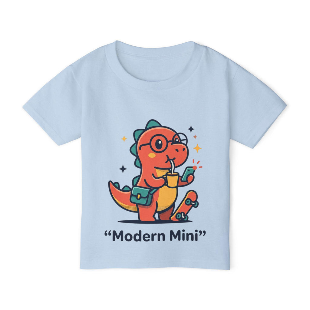 Modern Mini Dino toddler T-shirt | Cute Skateboard Dinosaur with Juice & Phone