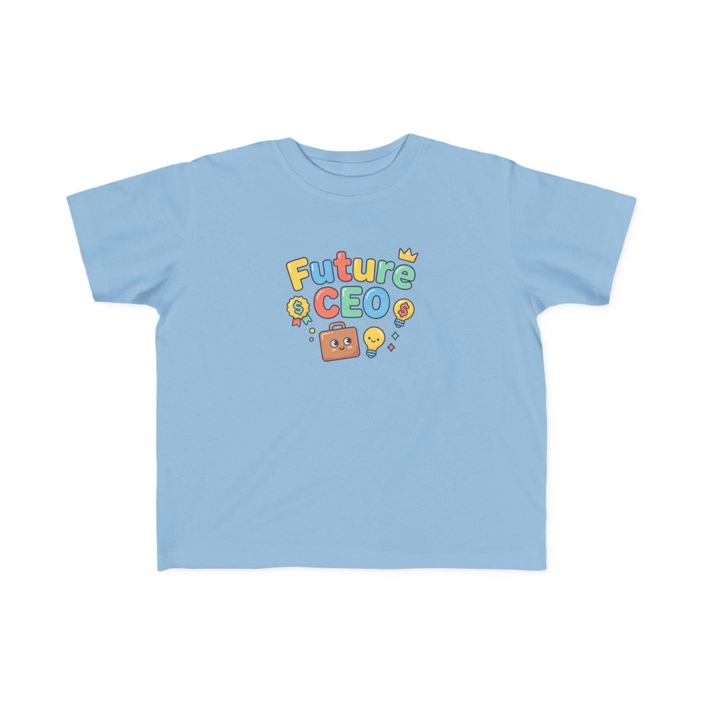 Future CEO Toddler Tee | Cartoon Briefcase, Crown, Lightbulb Graphic