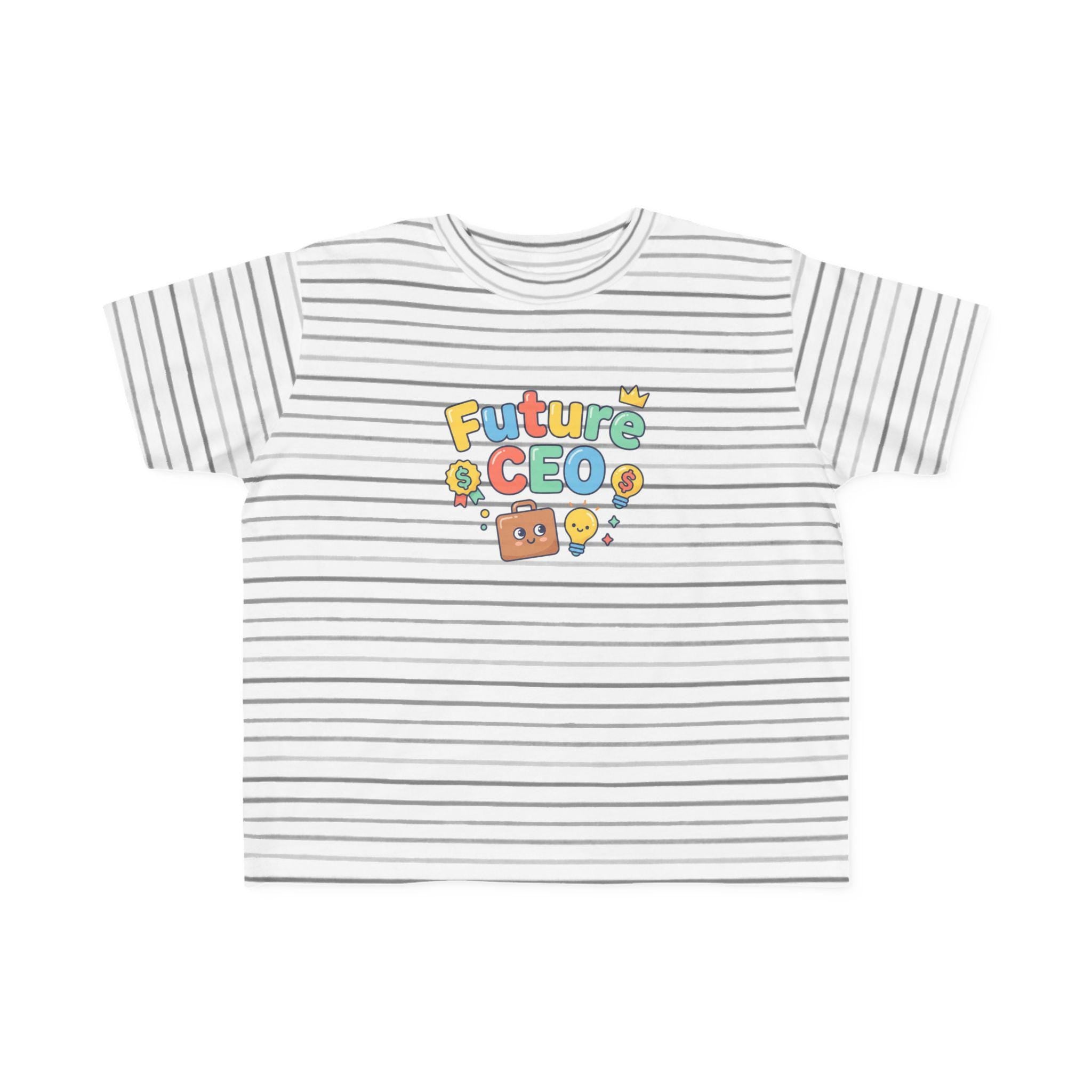 Future CEO Toddler Tee | Cartoon Briefcase, Crown, Lightbulb Graphic