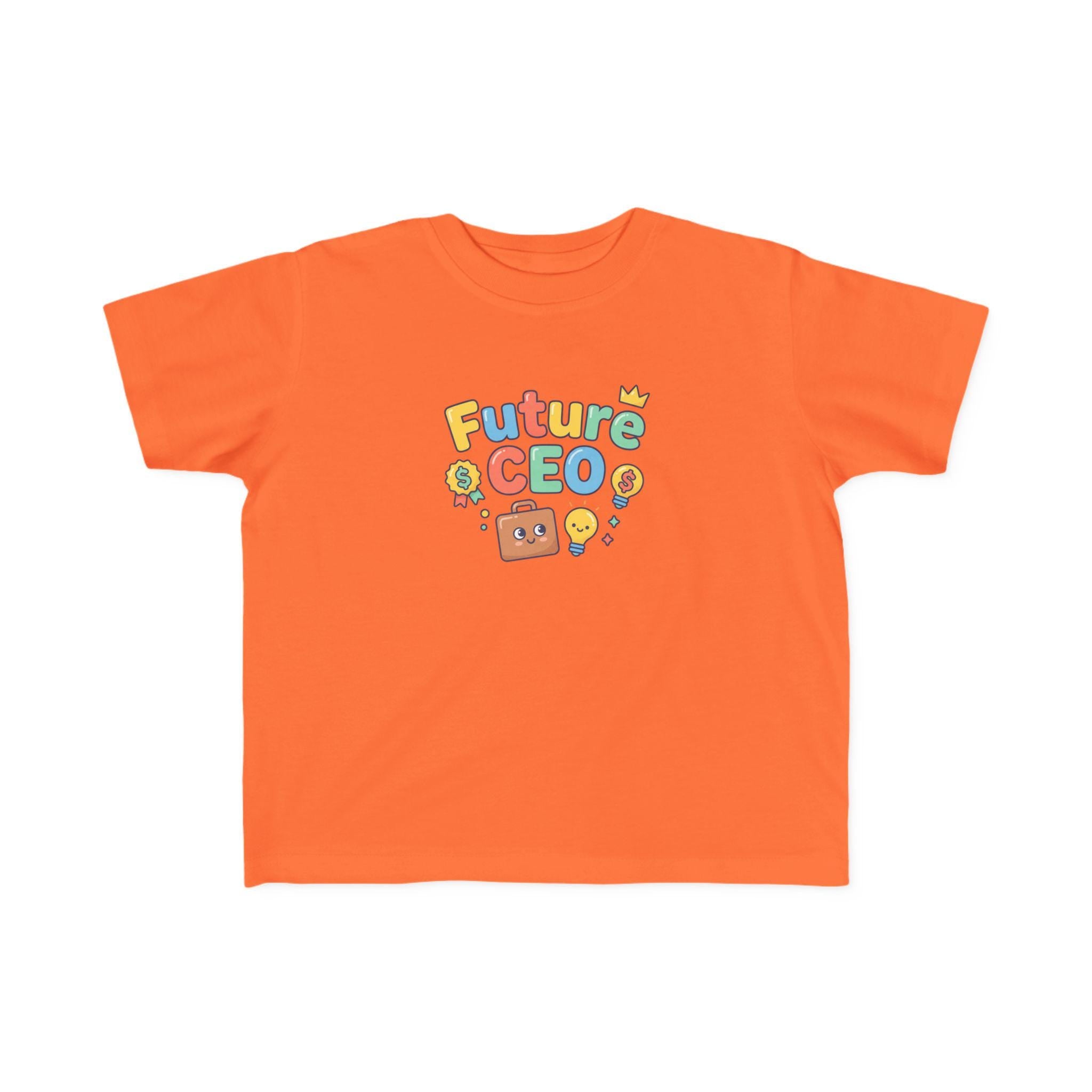 Future CEO Toddler Tee | Cartoon Briefcase, Crown, Lightbulb Graphic