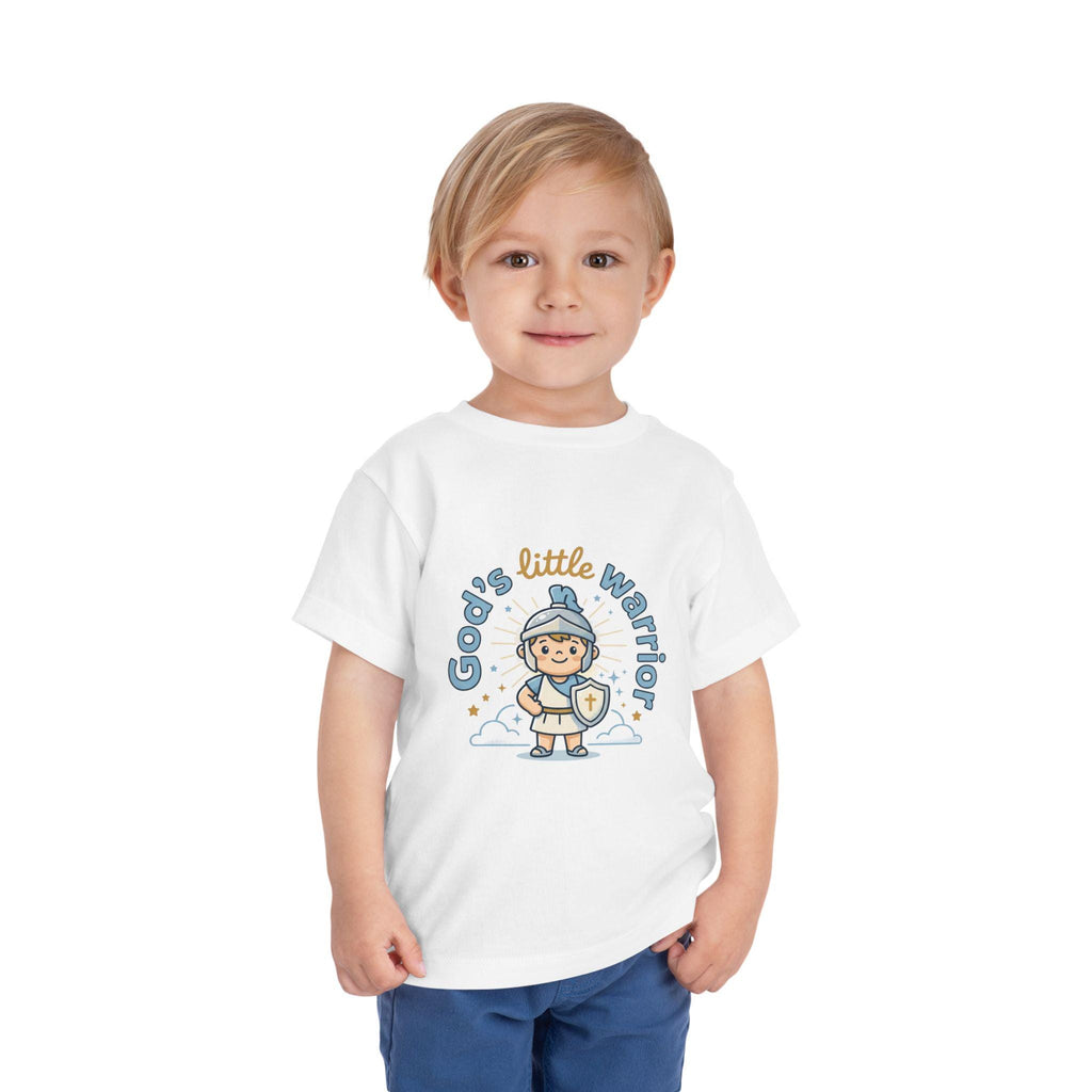 God's Little Warrior toddler tee | Christian knight graphic