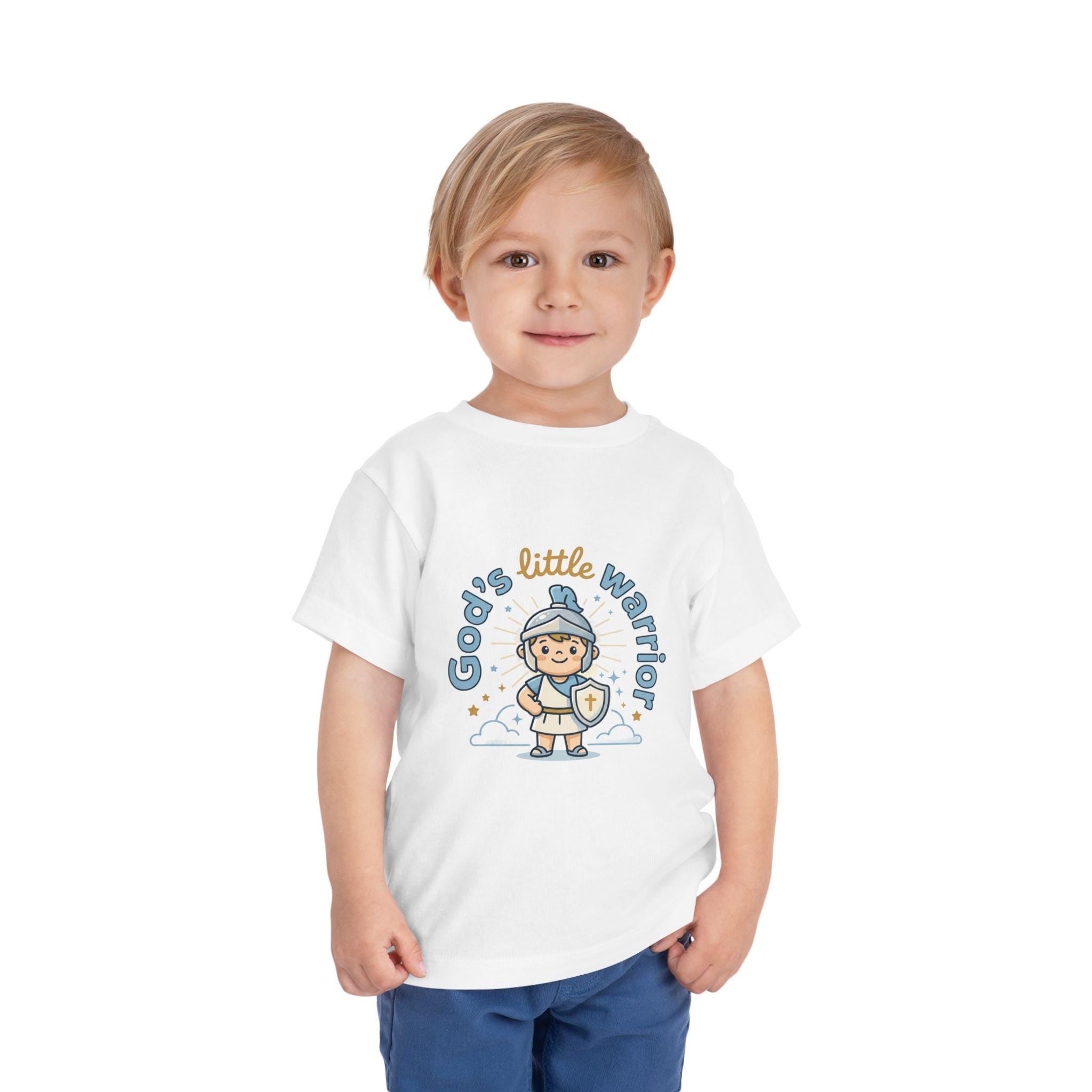 God's Little Warrior toddler tee | Christian knight graphic