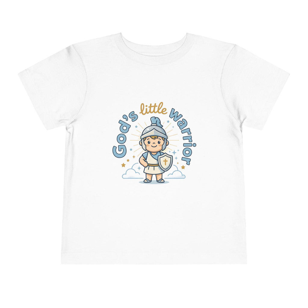 God's Little Warrior toddler tee | Christian knight graphic