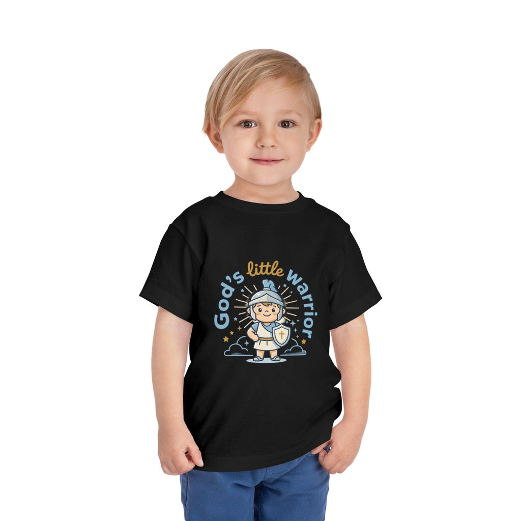 God's Little Warrior toddler tee | Christian knight graphic