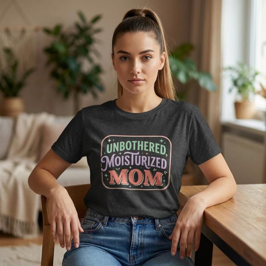 Unbothered Moisturized Mom T-Shirt | Mom Skin Care Graphic Tee