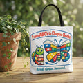 From ABCs to Chapter Books Tote Bag | Read Grow Succeed kids literacy