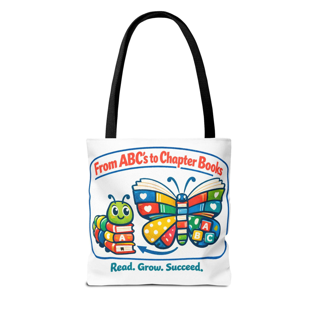 From ABCs to Chapter Books Tote Bag | Read Grow Succeed kids literacy