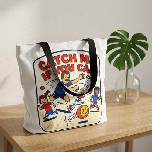 Catch Me If You Can Tote Bag | Retro Bowling Cartoon Design