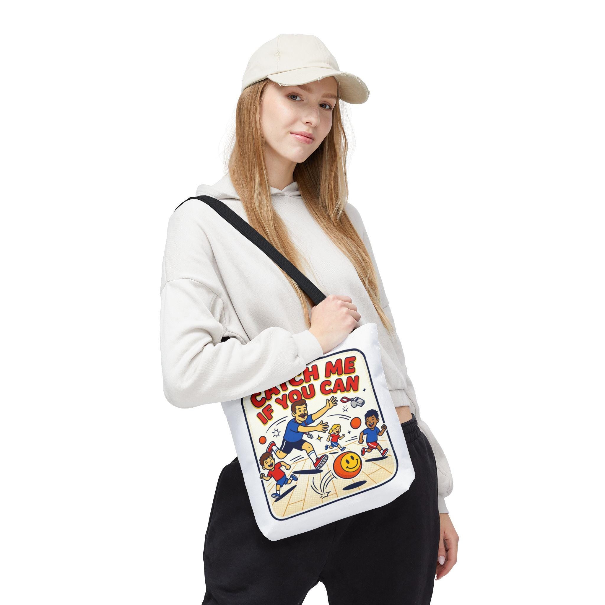 Catch Me If You Can Tote Bag | Retro Bowling Cartoon Design