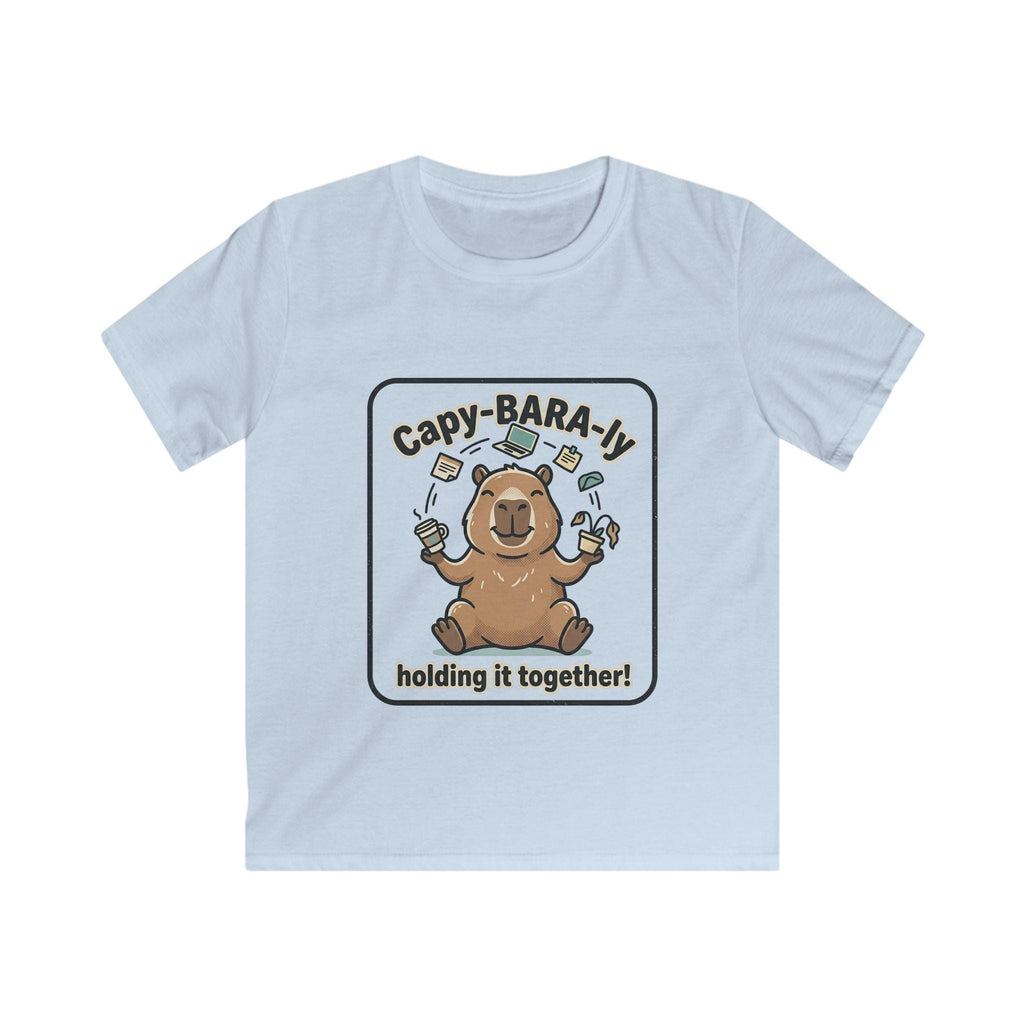 Capybara Juggling Kids Tee | "Capy-BARA-ly Holding It Together!" Shirt
