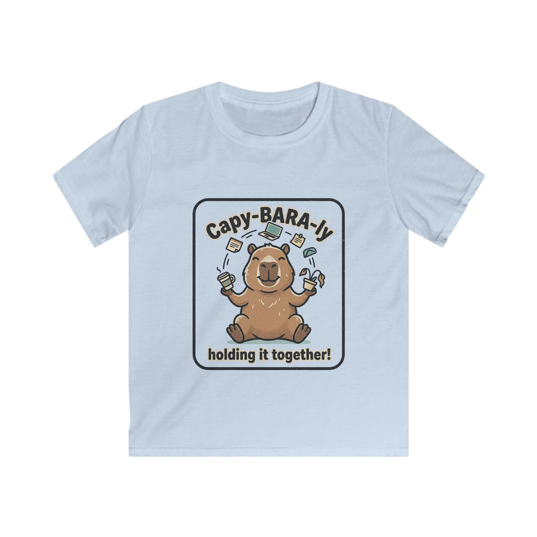 Capybara Juggling Kids Tee | "Capy-BARA-ly Holding It Together!" Shirt
