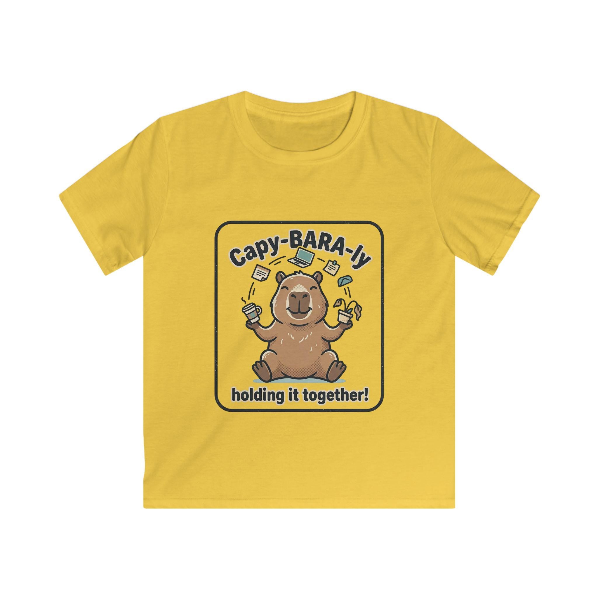 Capybara Juggling Kids Tee | "Capy-BARA-ly Holding It Together!" Shirt