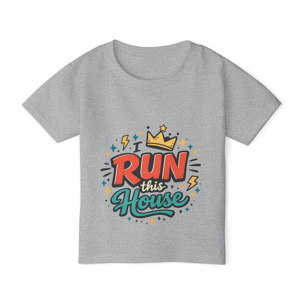 Run This House Toddler T-shirt | Crown Graphic, Bold Retro Script
