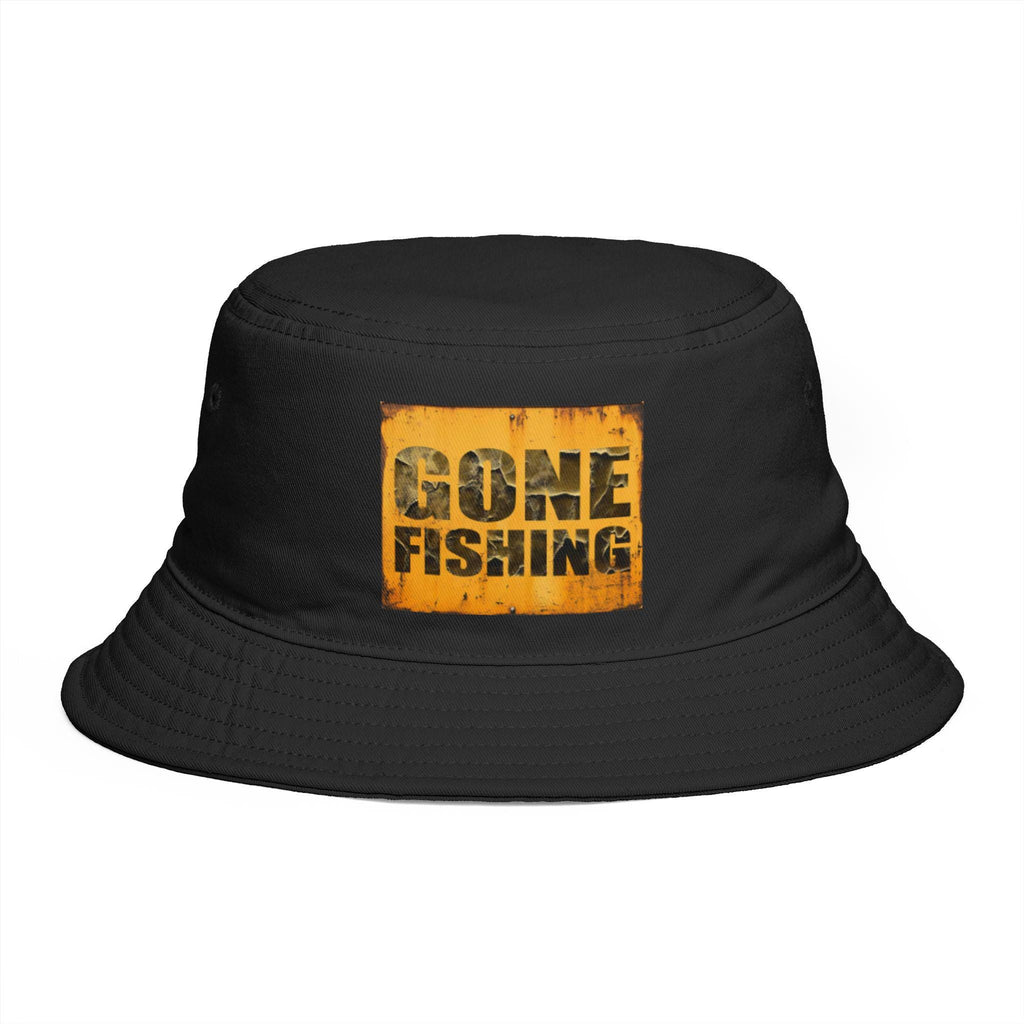 Gone Fishing Bucket Hat | Distressed Cotton Canvas Outdoor Sun Hat