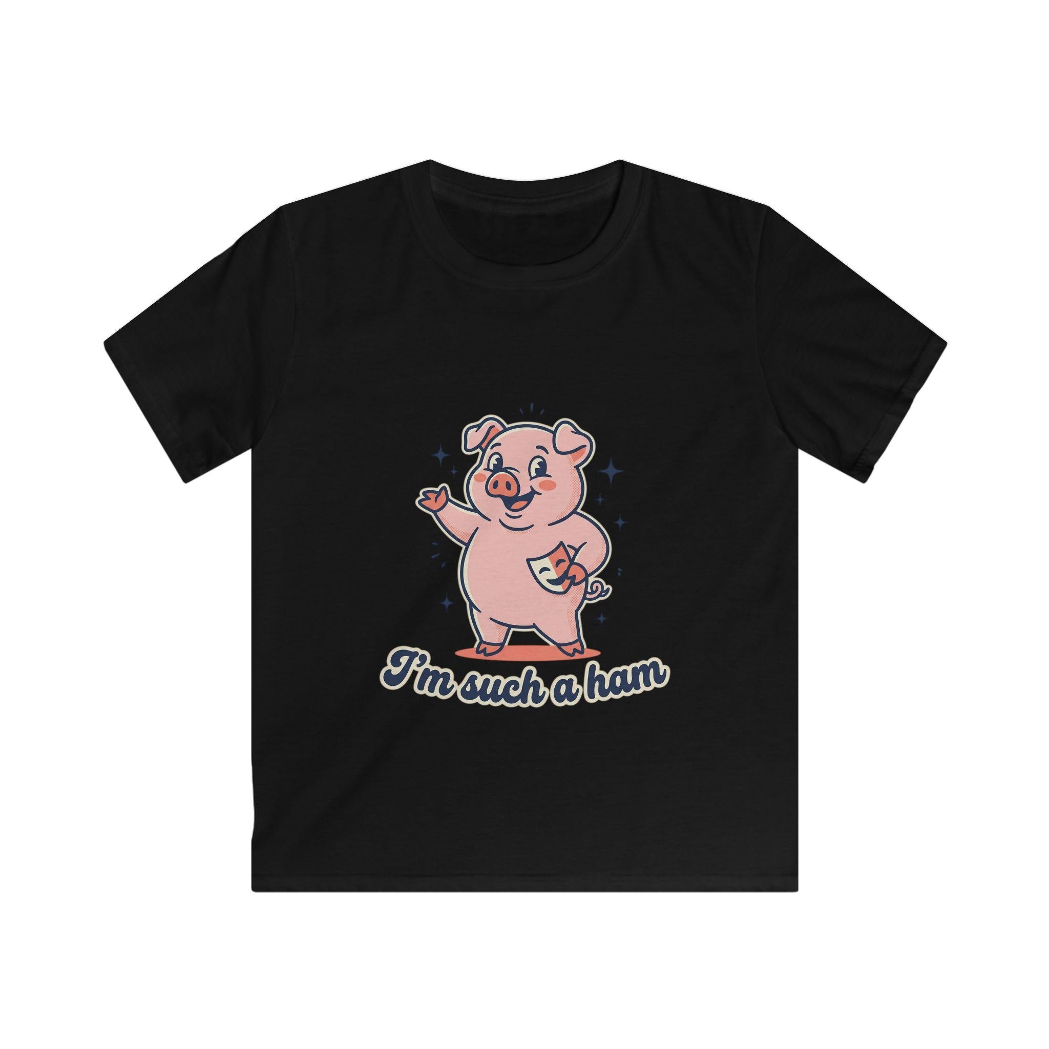 Pink Cartoon Pig "I'm Such a Ham" Kids Tee | Playful Animal Shirt