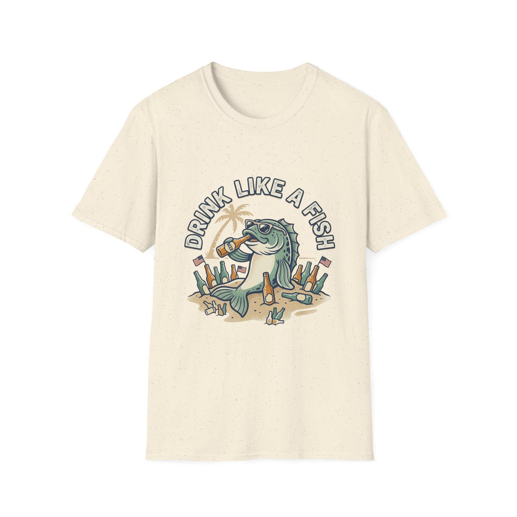 Drink Like a Fish T-Shirt | Fishing Bass Illustration, Coastal Beer Tee