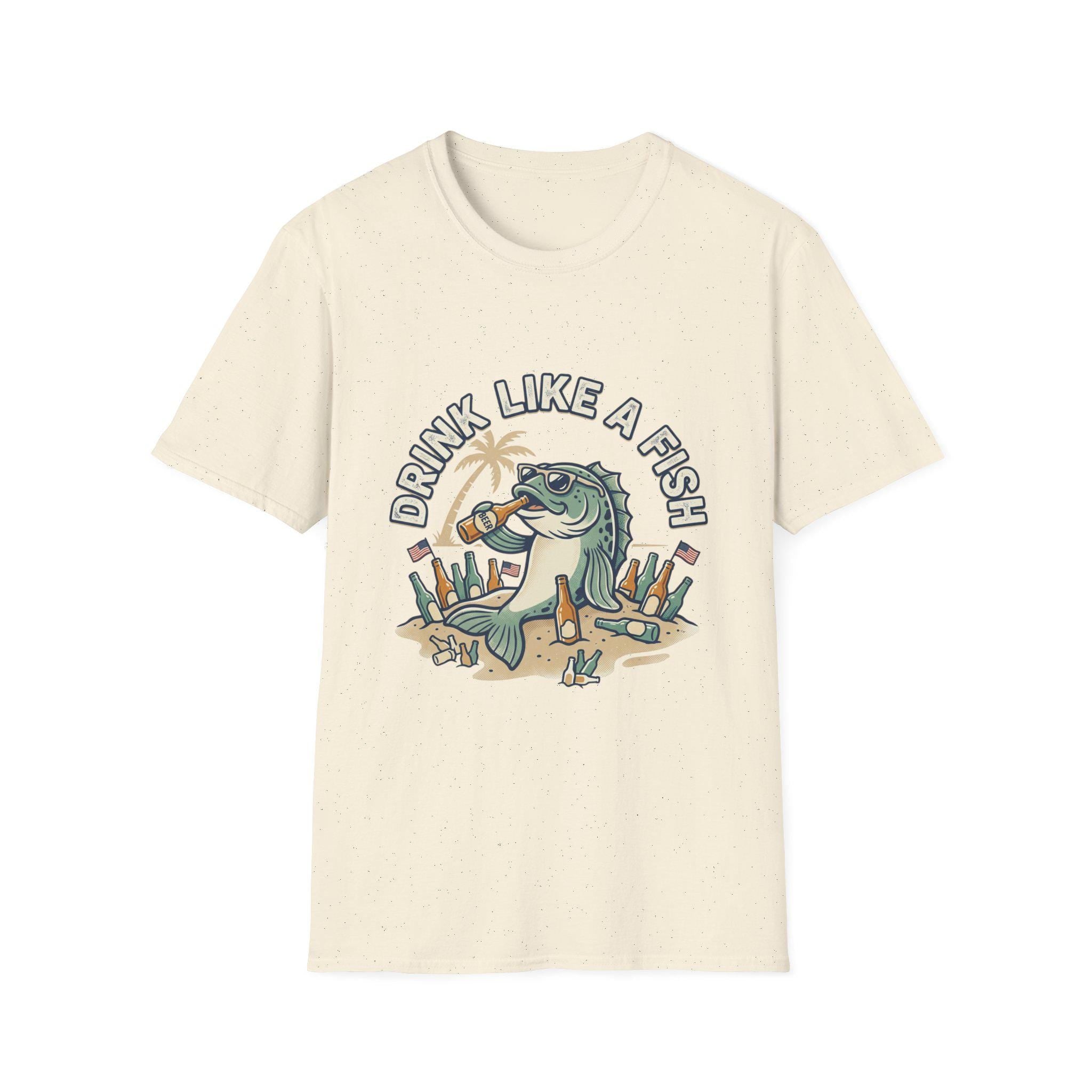Drink Like a Fish T-Shirt | Fishing Bass Illustration, Coastal Beer Tee