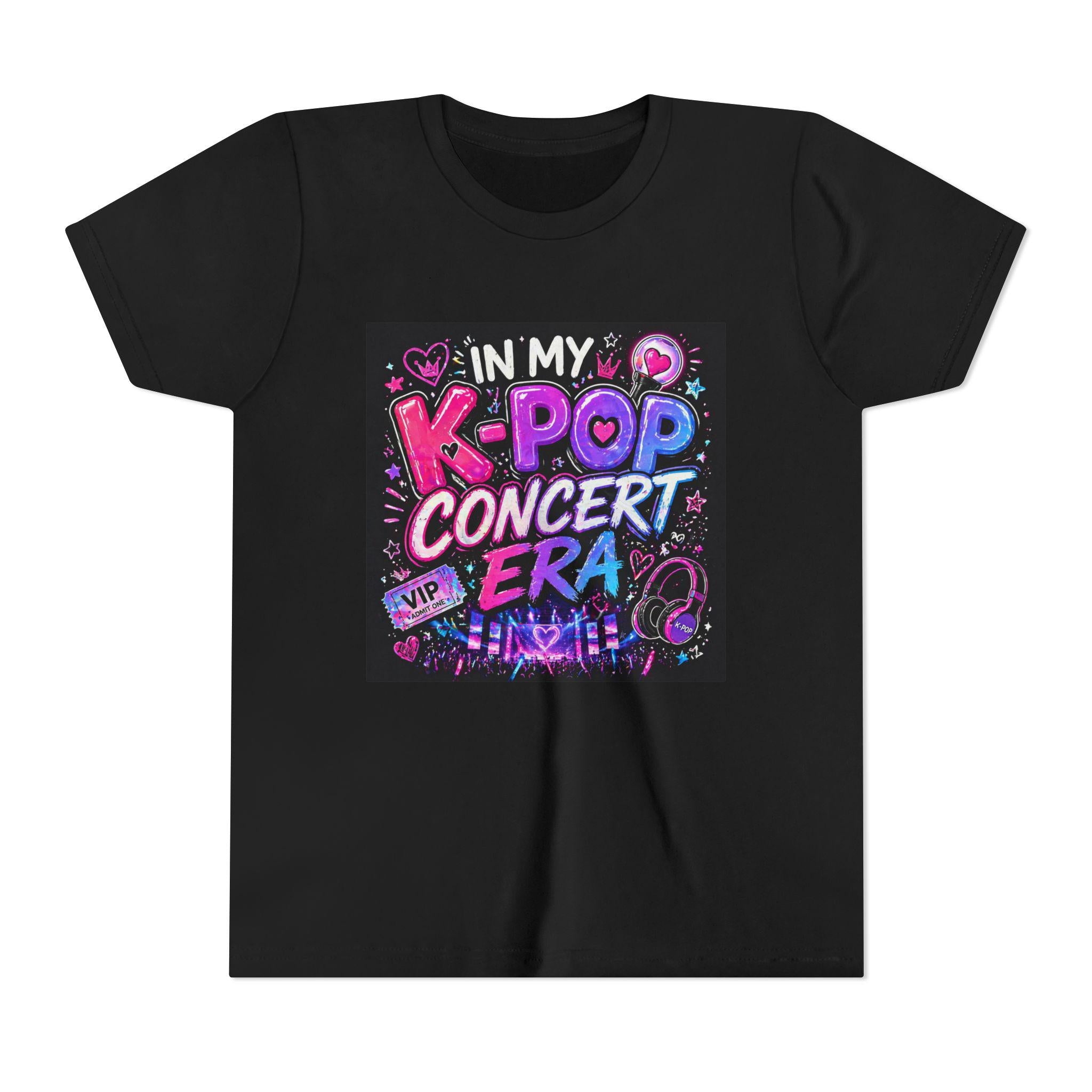 K-Pop Concert Era Youth Tee | Kids Music Fan Shirt, Neon Stage Design