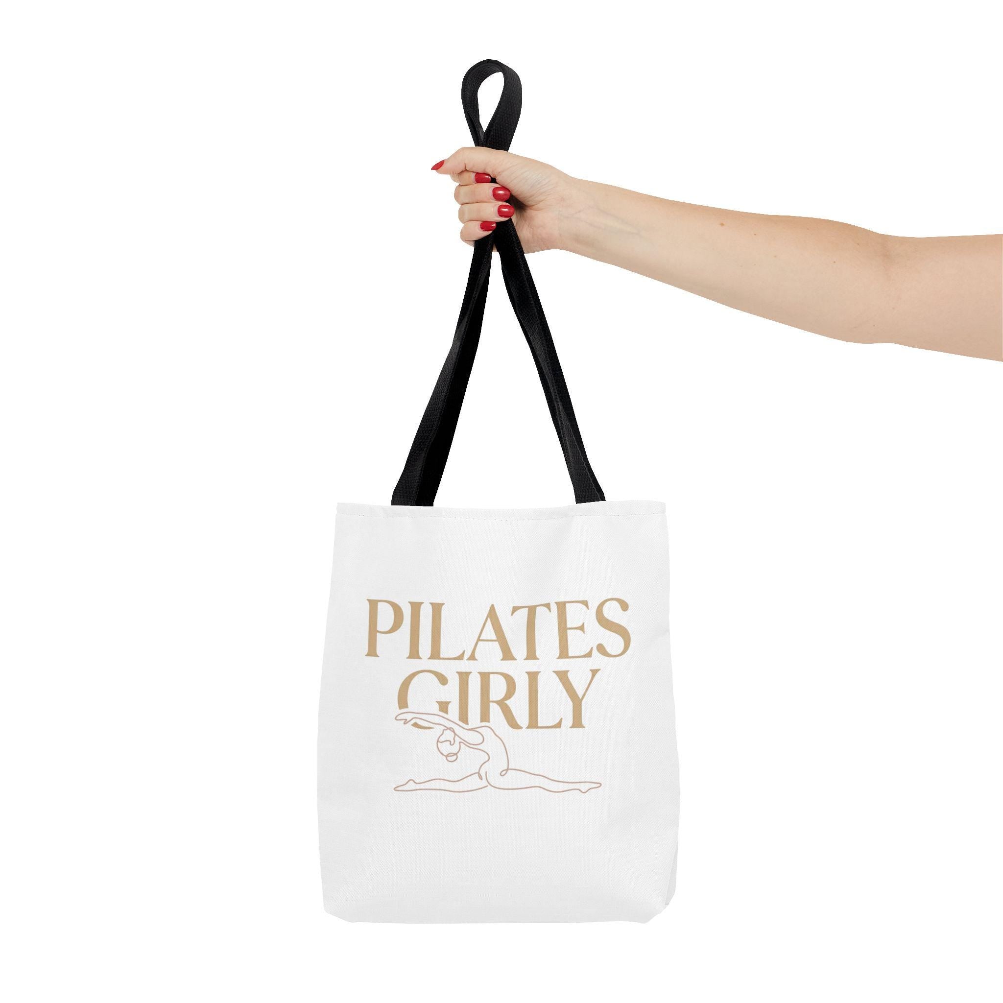 Pilates Girly Tote Bag | Fitness Pilates Illustration, Lightweight Canvas